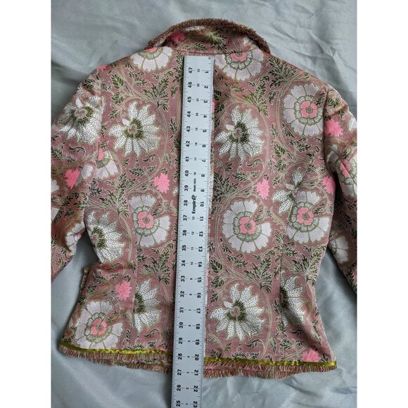 Etcetera Blazer Pink Floral Victorian Baroque Bohemian Jacket Womens Size 4 - Picture 13 of 16